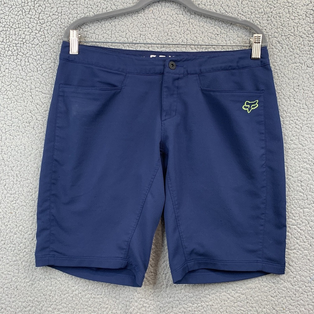 Fox Racing Ripley Shorts Womens Medium Blue Biker Cycling Lightweight Zip Pocket